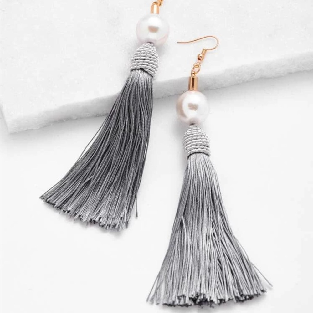 🔥3/$25🔥Faux Pearl Top Tassel Drop Boho Earrings